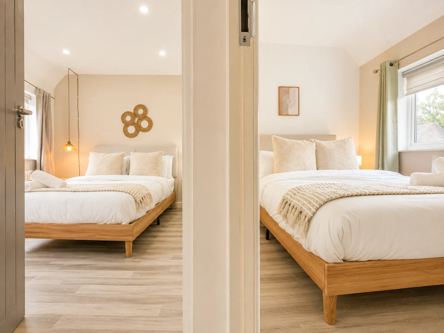 Two bedrooms in a finished property, designed by Nomi Atelier