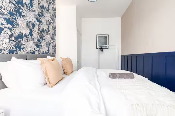 A bedroom in Rob’s Doncaster property, designed by Nomi Atelier